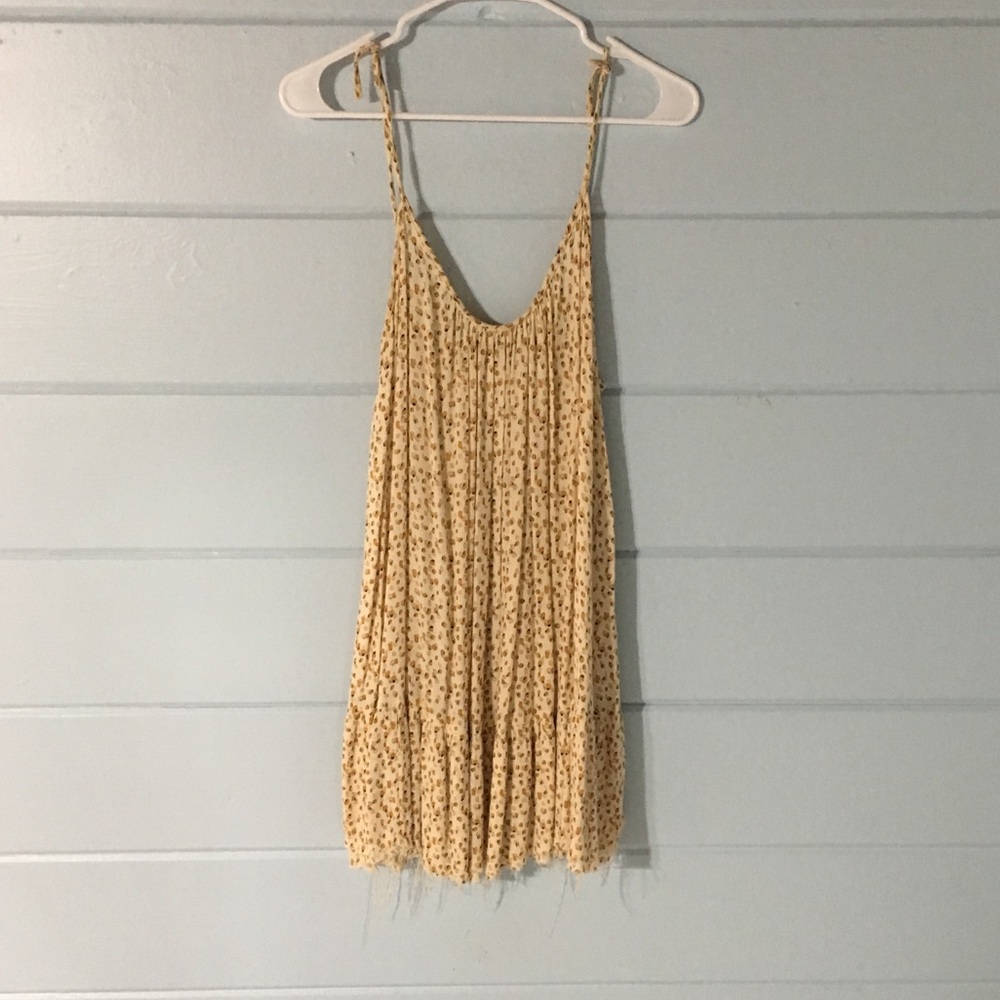 yellow and cream floral swing dress